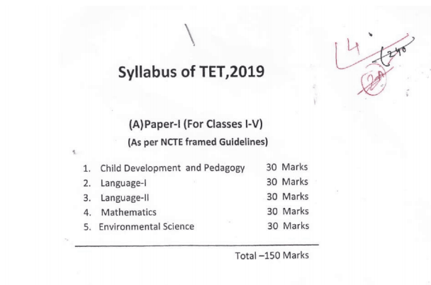 Assam TET syllabus Paper I